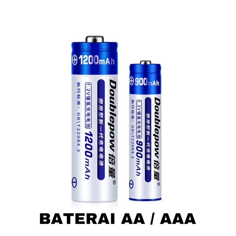 Baterai Cas Charge Doublepow Baterai AA Baterai AAA Rechargeable