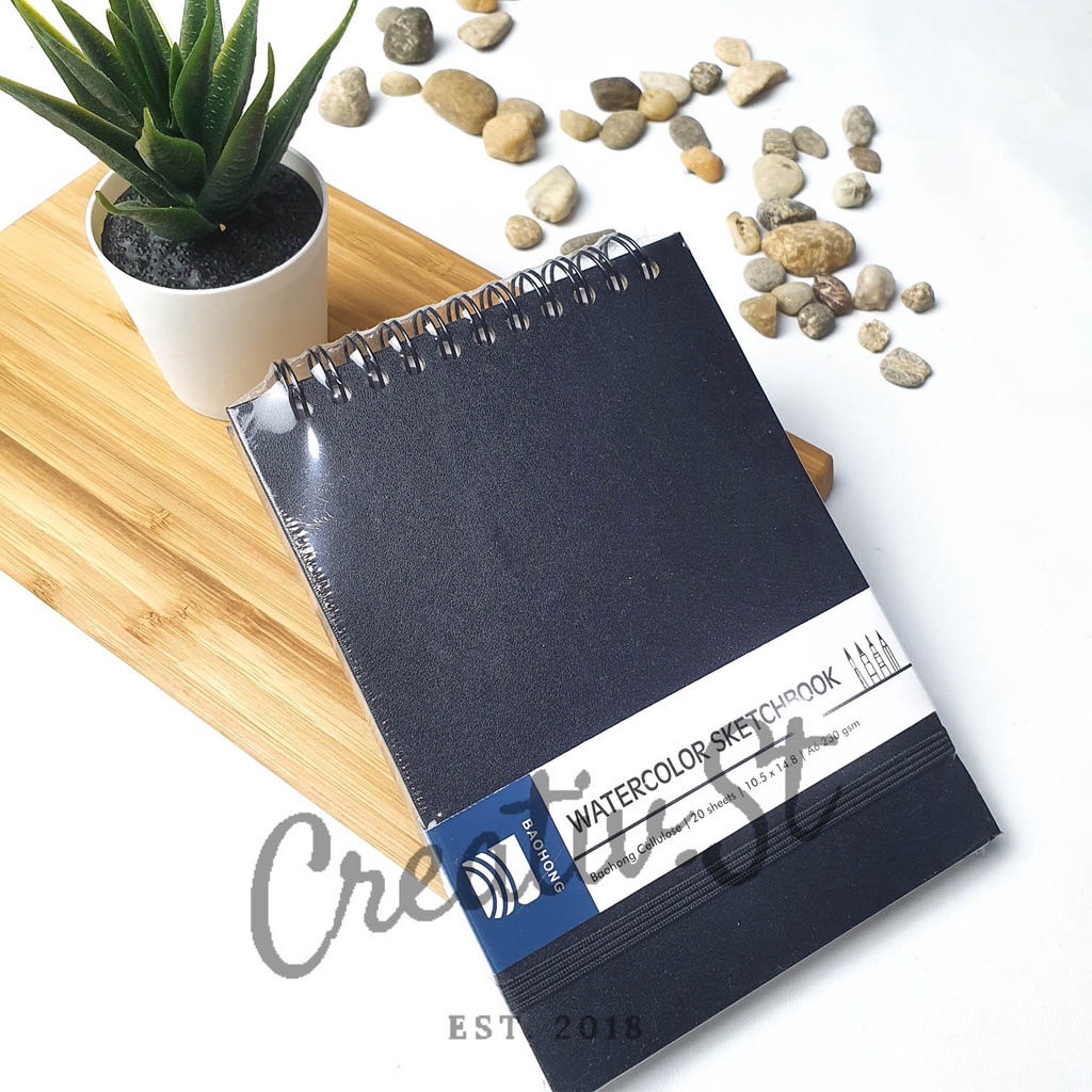 

RK BAOHONG Watercolor Sketchbook Cellulose Paper 300 Gsm A6 A5 A4 Buku Sketsa Lukis Cat Air