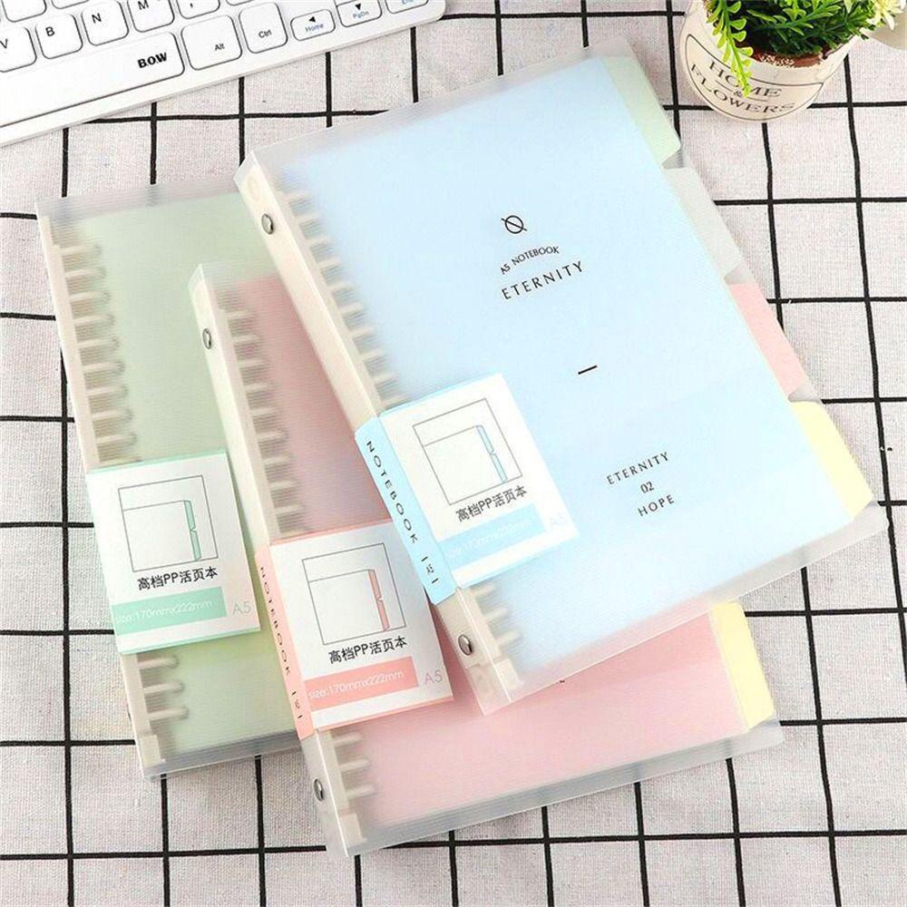 Agustinina Binder Notebook Perlengkapan Sekolah Sederhana Yang Dapat Dilepas B5 A4 A5 Siswa Buku Pegangan Longgar Daun Notebook