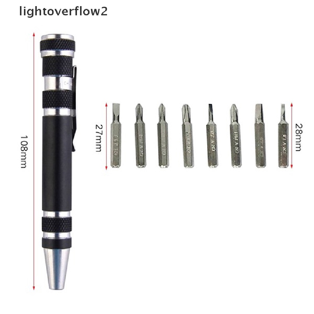 (lightoverflow2) 8 In 1 Pen Obeng Mini Presisi Untuk Reparasi (ID)