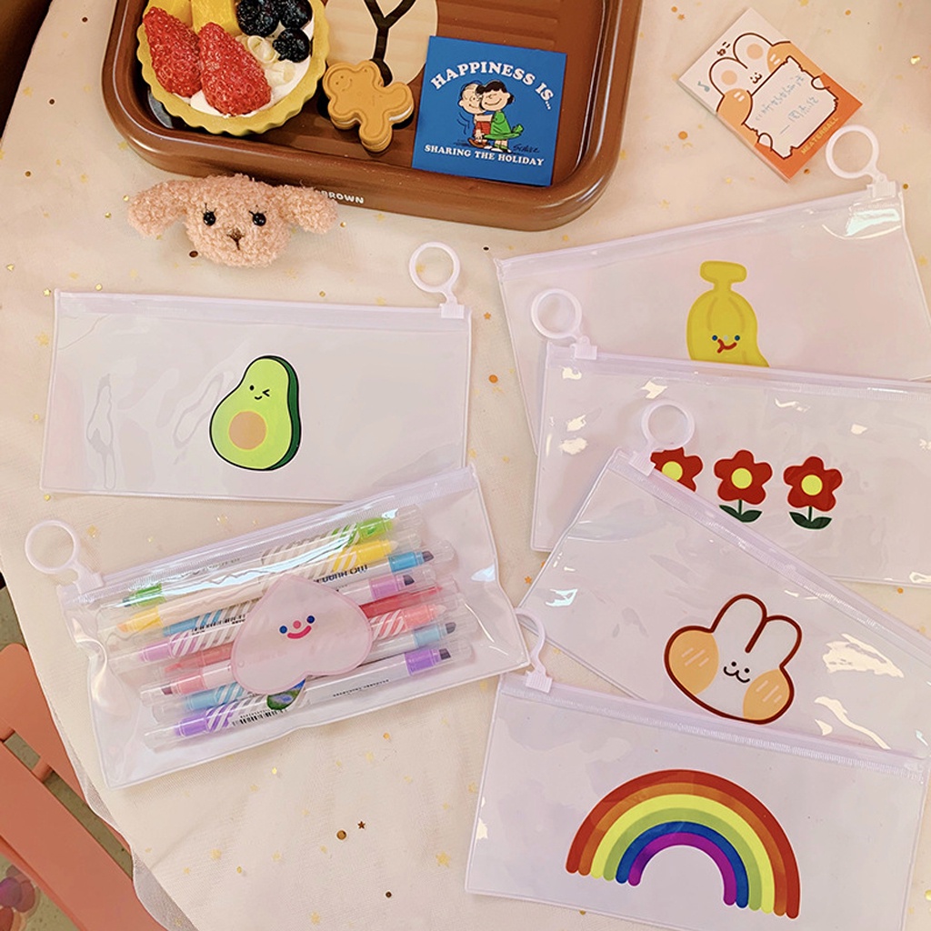 ❤️GTB❤️ Tempat Pensil unik motif Transparan Sumikko Gurashi motif zipper R444