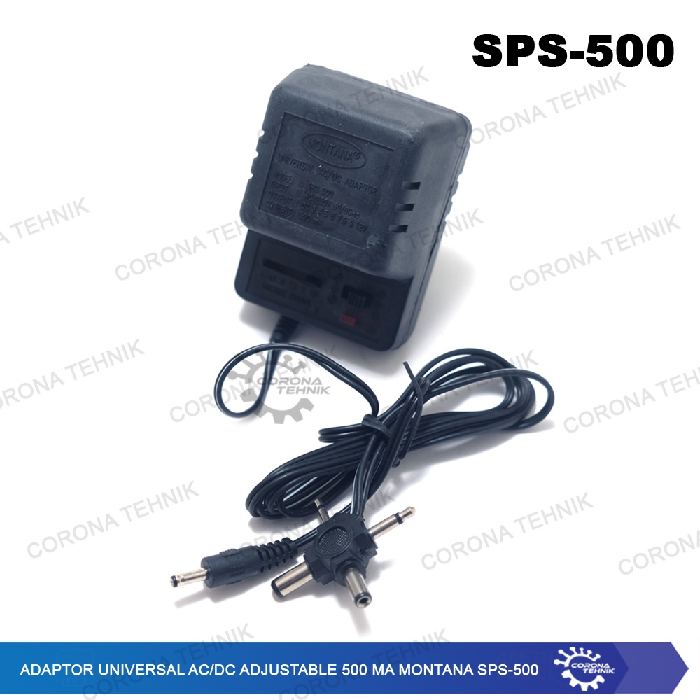 Adaptor Universal AC/DC Adjustable 500 mA Montana SPS-500