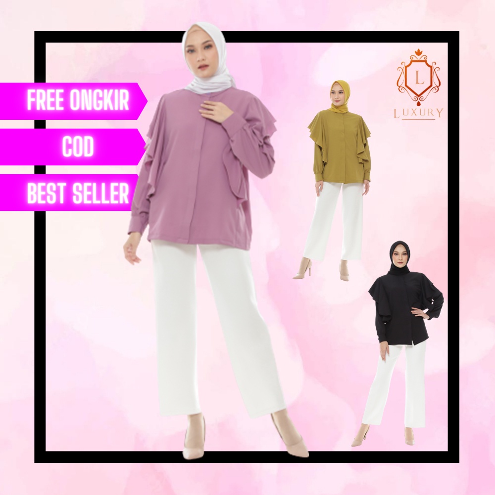 Blus Ori Muslim Terbaru Turki Hijab Turkey Murah Kerja Pesta Baju Wanita 2022 Blouse Arab Setelan Ju