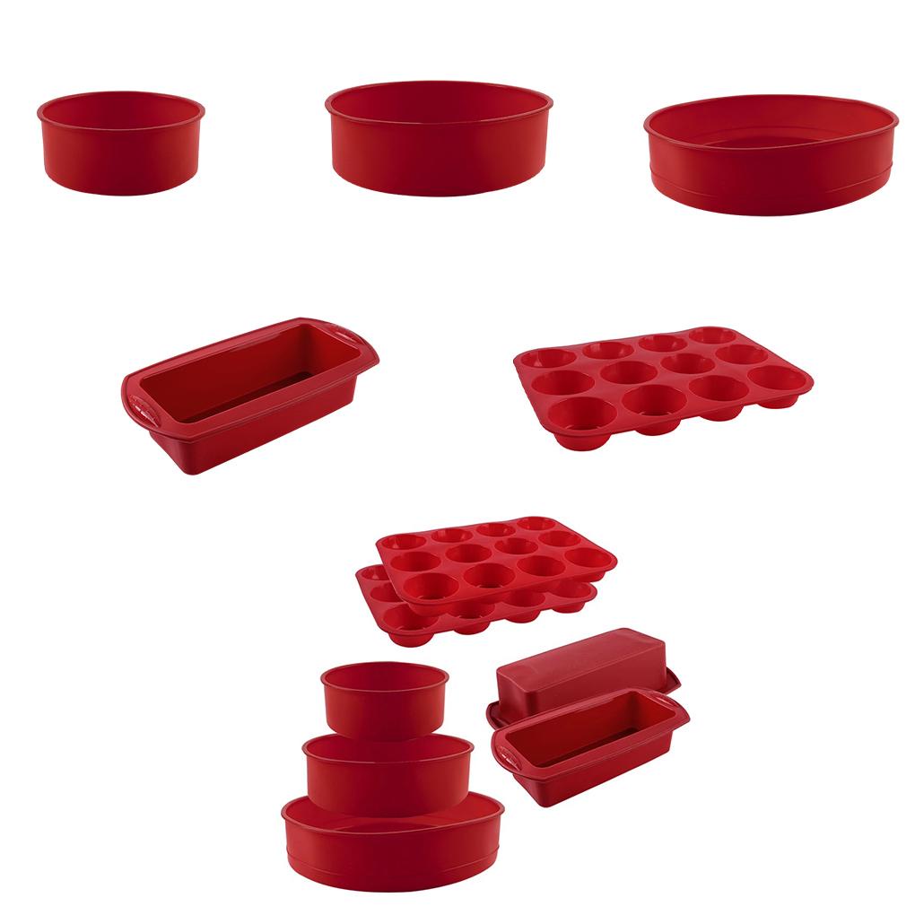 Cetakan Kue Silikon Loyang Bulat Anti Lengket Tahan Panas Bakeware Mould Roti Coklat Muffin Wedding Anniversary