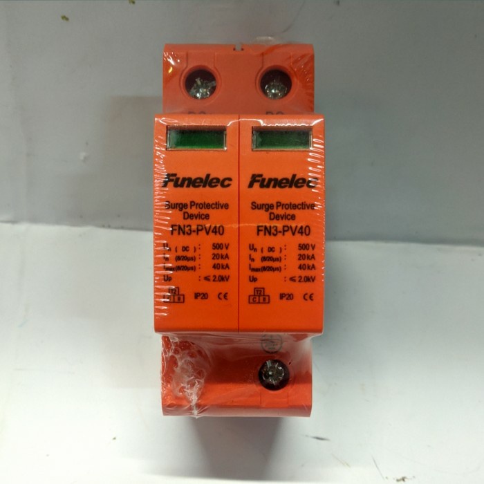 Perlengkapan Listrik Surge Arrester Dc 2P 500V / Spd Dc 500V / Anti Petir Dc