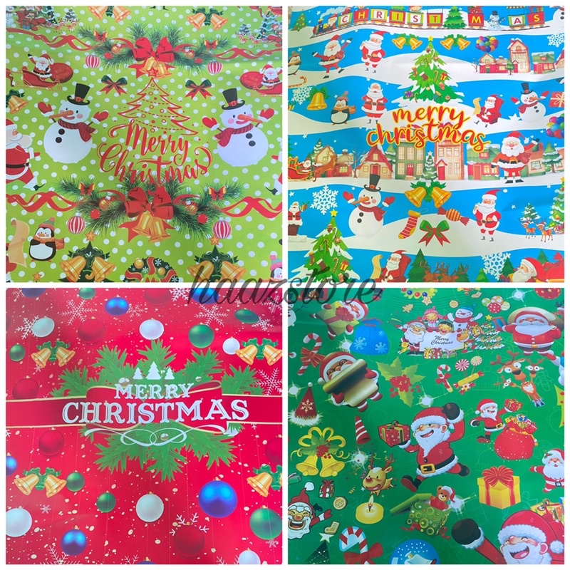 

KERTAS KADO GLOSSY 1 LEMBAR MERRY CHRISMASH NATAL MOTIF BANYAK