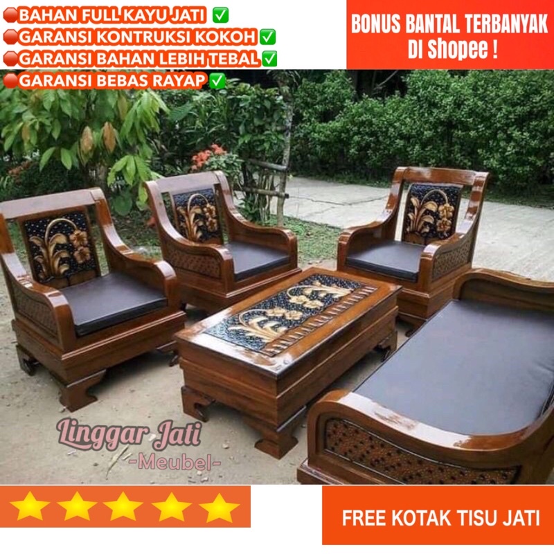 Kursi Tamu Jati Minimalis / Kursi Kayu Ruang Tamu Semut