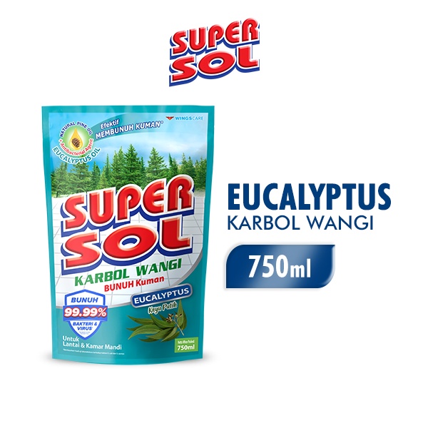 Jual Supersol Karbol Pembersih Lantai Eucalyptus Pouch 750Ml | Shopee