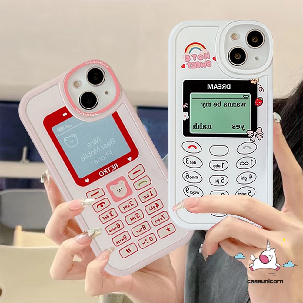 IPHONE Casing Belakang Motif Tombol Ponsel Nokia Kreatif Lucu Kompatibel Untuk Iphone14 13 11 12 Pro Max7 8 Plus 6 6s Plus XR X XS MAX Se2020 8plus 7plus Kartun Beruang Lucu Lembut TPU Cover
