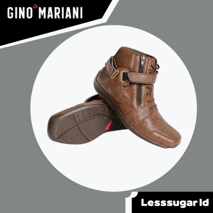 Sepatu GINO MARIANI Original Model Boots Kulit Coklat Tua Elario 3