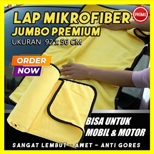 Drying towel microfiber mobil motor lap serbaguna ukuran besar