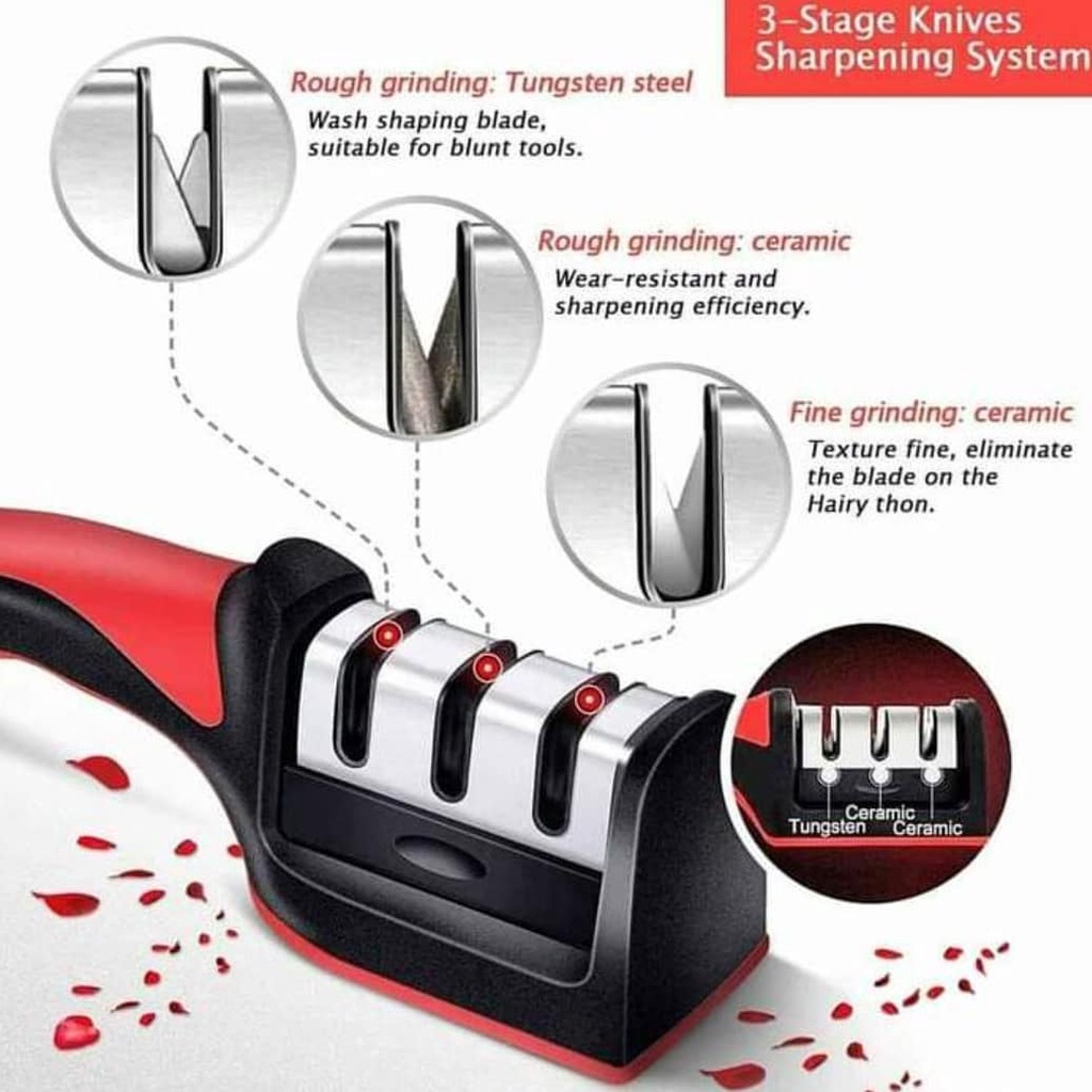 PROMO GROSIR Alat Pengasah Pisau &amp; Gunting 3in1 Serbaguna Alat Pengasah Penajam Pisau Serbaguna by minigo
