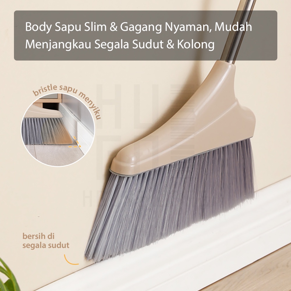 HUGO Sapu Lantai 3 in 1 Broom Set Alat Pembersih Lantai Sapu Pengki Serokan Air