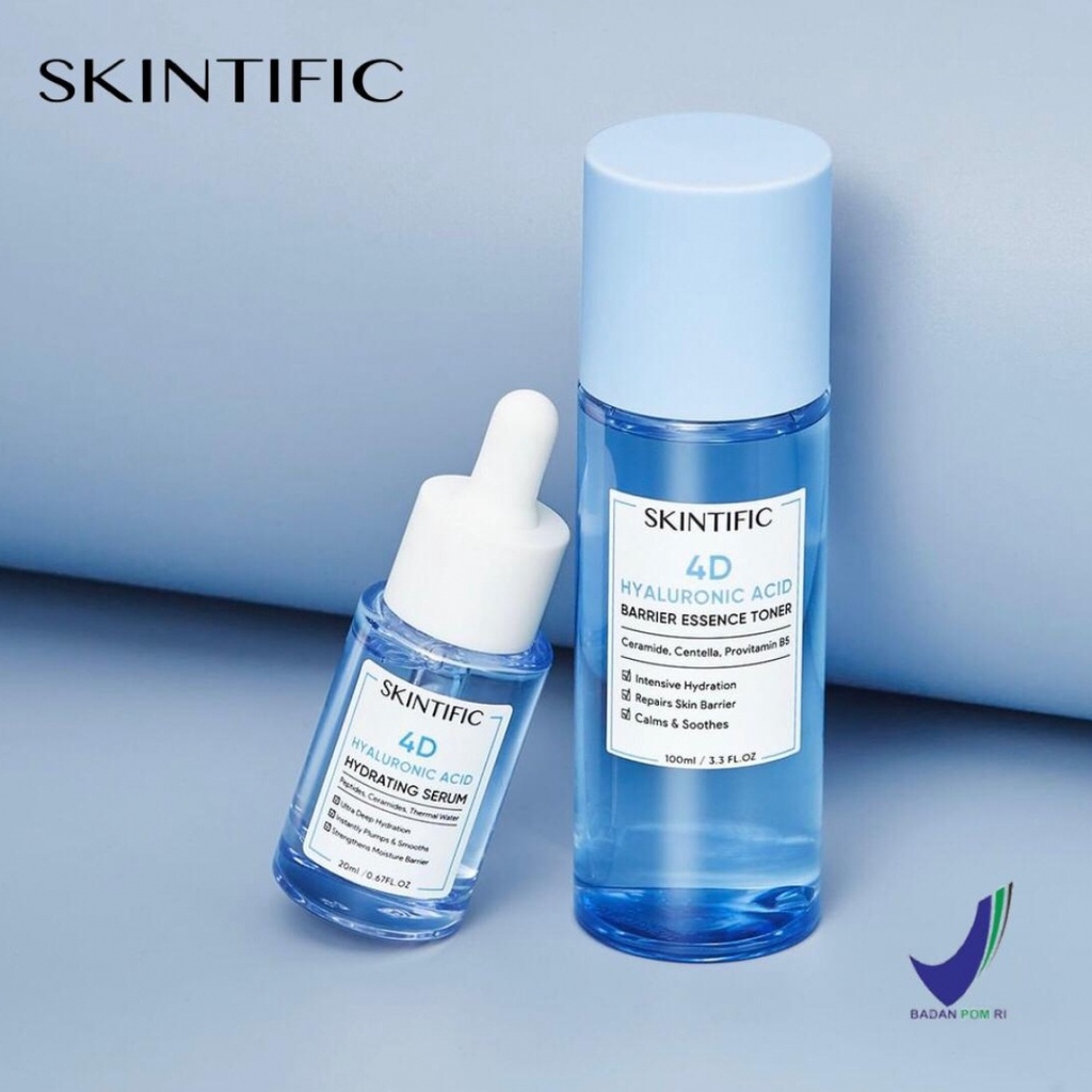 SKINTIFIC 4D Hyaluronic Acid (HA) Barrier Essence Toner Hydration Toner / 4D Hyaluronic Acid Hydrating Serum 20ml Serum Pelembab