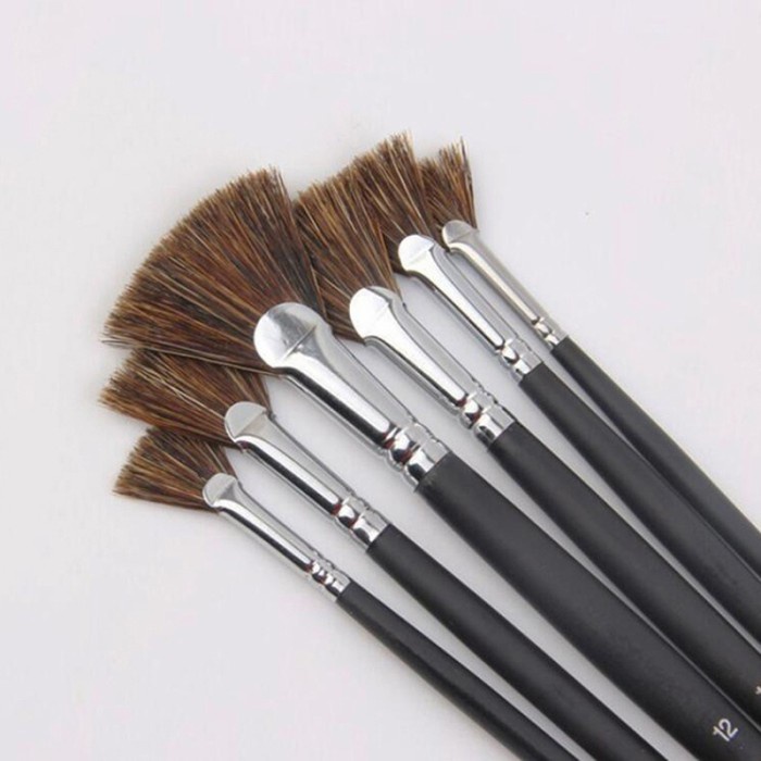 

Mudah Kuas Lukis Bentuk Kipas Set 6 Pcs Oil Paint Fan Brush Berkualitas