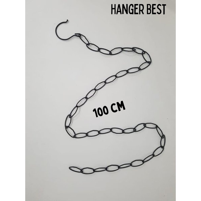 Hanger Rantai Besi Warna Hitam Gantungan Baju Rantai Ring Untai Gantungan Besi Hanger Rantai Besi Distro Display