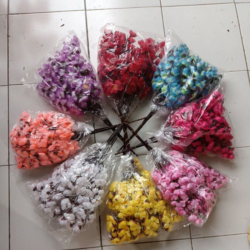 Jual Bunga Palsu Hias Sakura Import Artificial Per Lusin Sakura Import Plastik Kain Sakura 1157