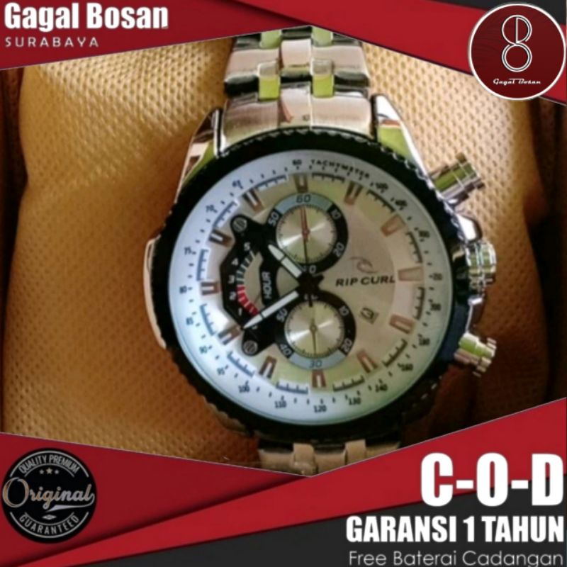 JAM TANGAN PRIA | Ripcurl Aizore | Rantai Stainless | Grade Ori | Jam Tangan Murah Stainless Steel B