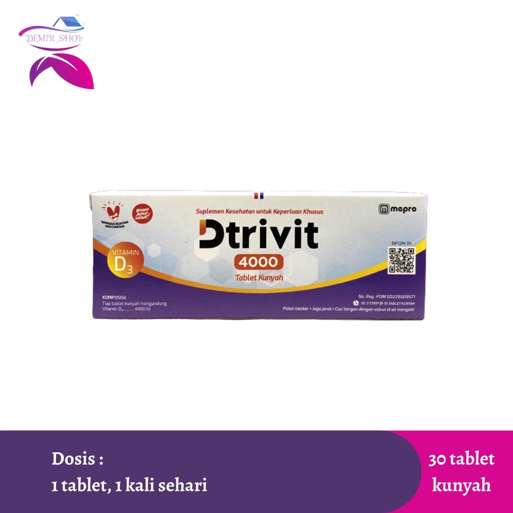 Dtrivit 4000 iu Box 30 Tablet Vitamin D Masa Kehamilan Cegah Kelahiran Premature