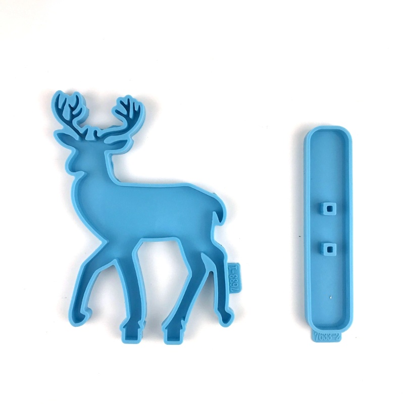 Set Cetakan Resin Epoksi Bentuk Rusa Natal Untuk Dekorasi Meja