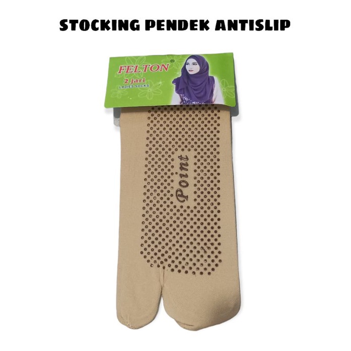 Kaos Kaki Stocking Krem Antislip Pendek || Kaos Kaki Wanita || Kaos Kaki Jempol Muslimah