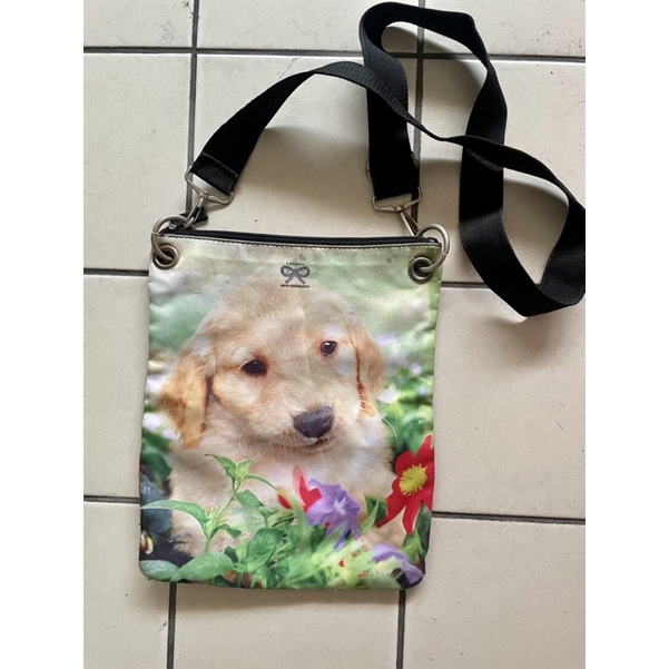 PRELOVED Tas Selempang Kain Premium Gambar Anjing