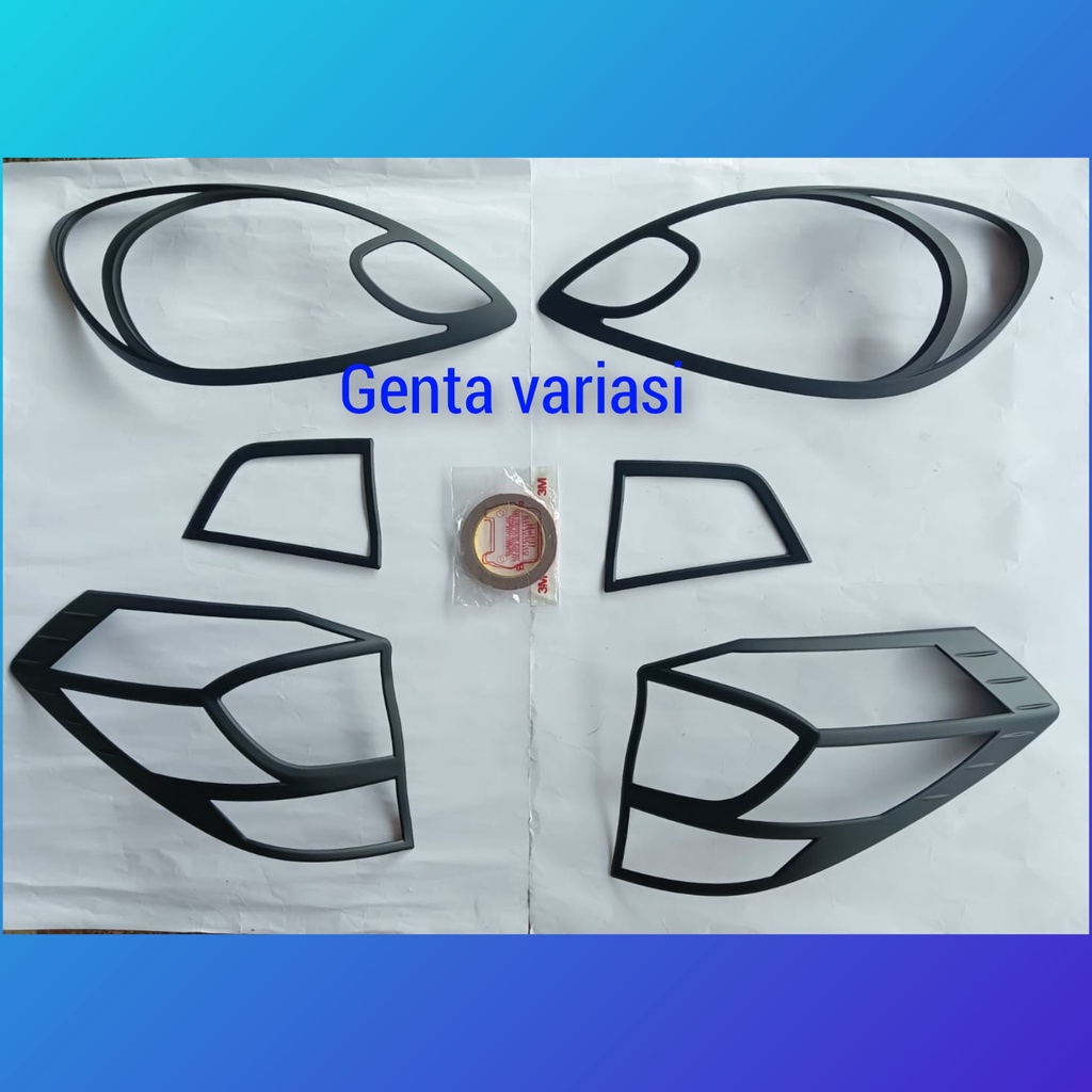 Paket Cover Lampu Depan Lampu Belakang Honda Mobilio 2014 - 2016 Hitam