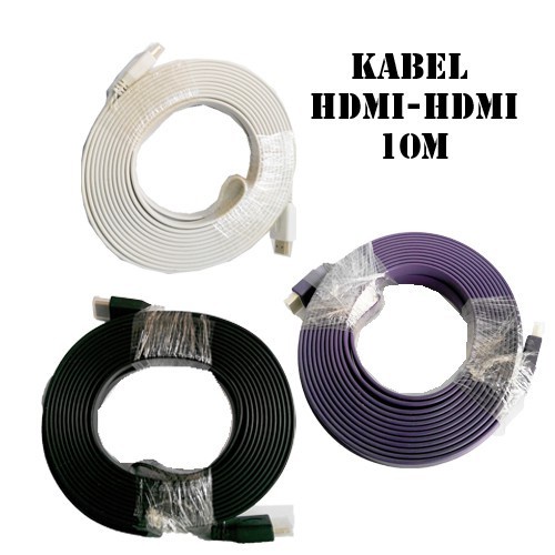 Trend-HDMI Kabel 10M Flat Versi 1.4 / Kabel HDMI FLAT 10 Meter - Hitam