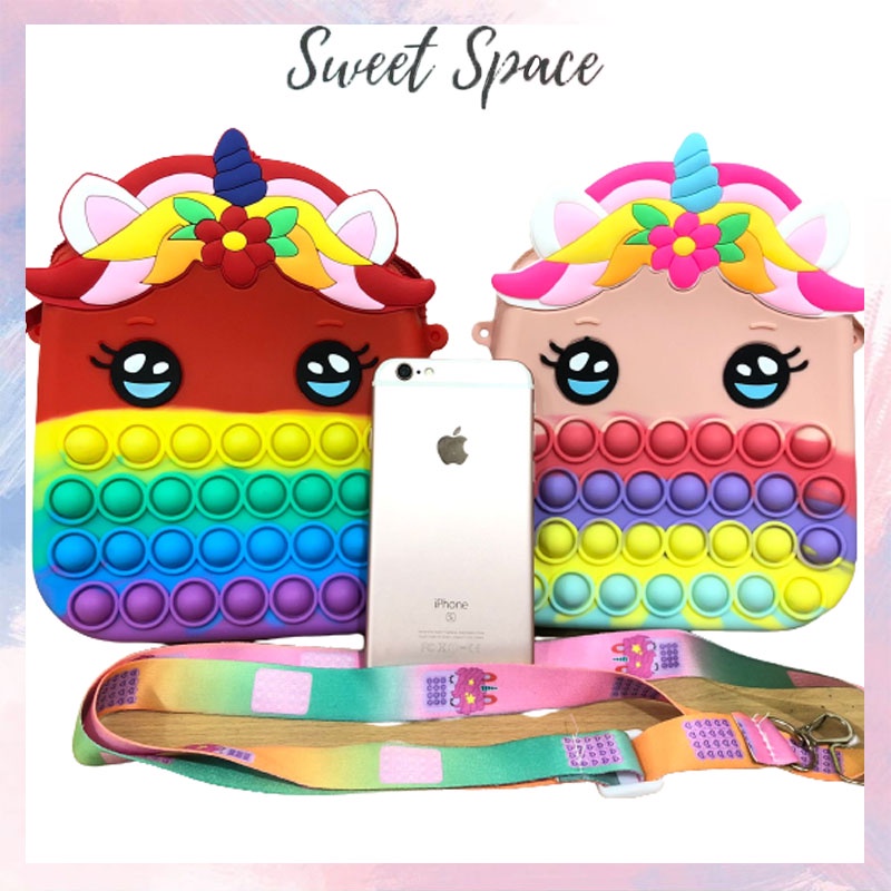 TAS POP IT ANAK JUMBO SELEMPANG DAN RANSEL MUAT HP PONY BAG GEMOY BESAR [SWEETSPACE]