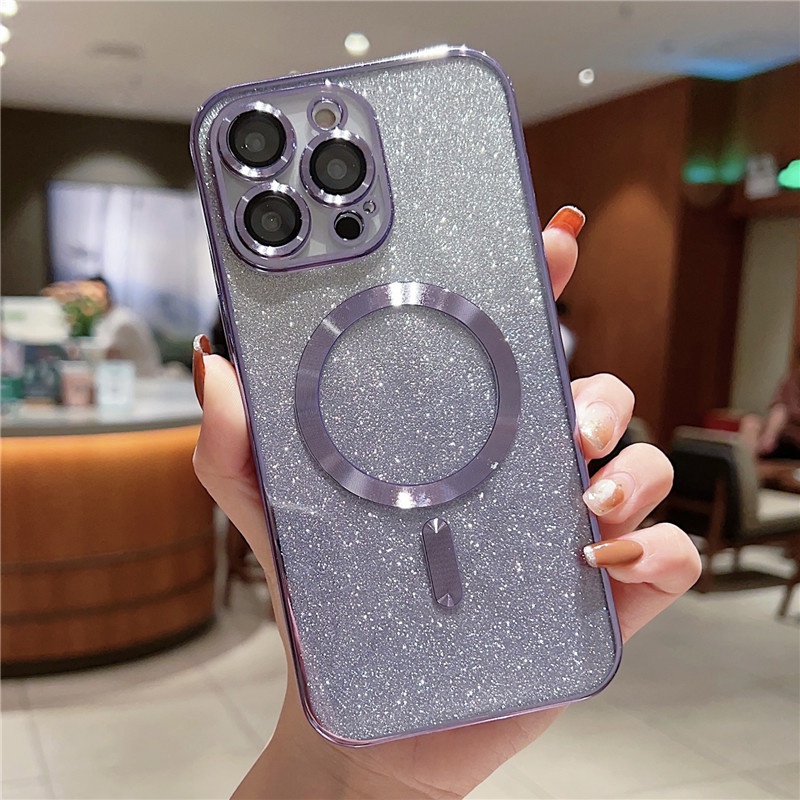 Soft case Pelindung Lensa Kaca Penyerapan Magnetik Tahan Banting Untuk Iphone 11 12 13 14 Pro Max