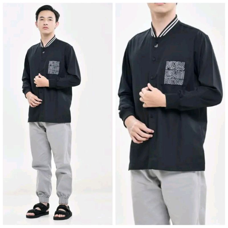 kemko rabbani panjang - kemko rabbani - kemko hitam - baju koko hitam