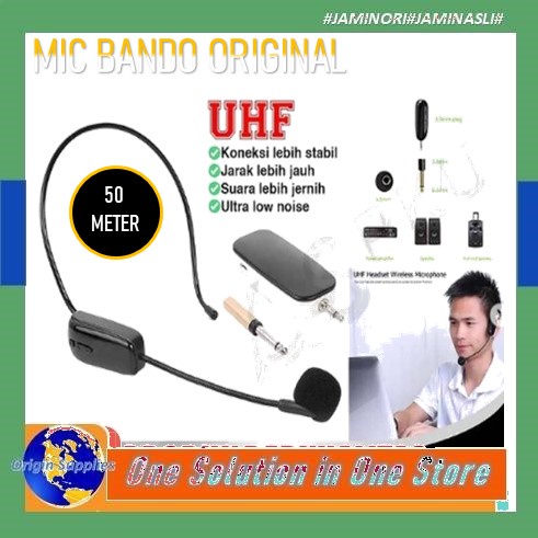 GROSIR MICROPHONE WIRELESS MIC BANDO PERSENTASI IMAM MASJID MUSHOLAH