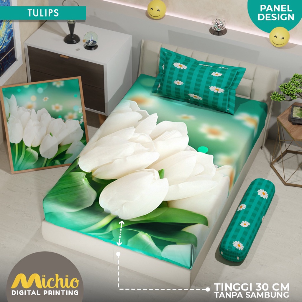 Michio Digital Printing Sprei Uk 120 T 30 - Tulips