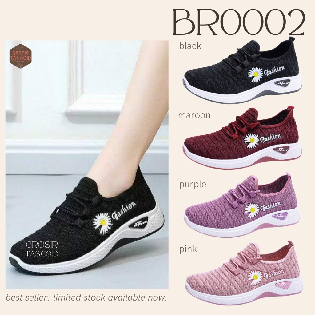 GROSIRTAS LV0002 Sepatu Wanita Motif Bunga Import Sneakers Wanita / perempuan