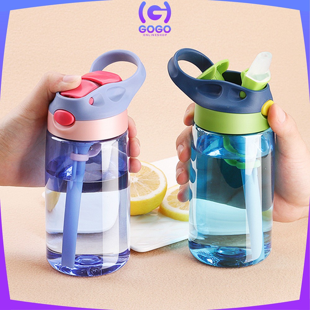 GOGO-C309 Botol Air Minum 550ML Food Grade / Botol Minum Anak Sedotan Lucu Motif Karakter Imut BPA FREE