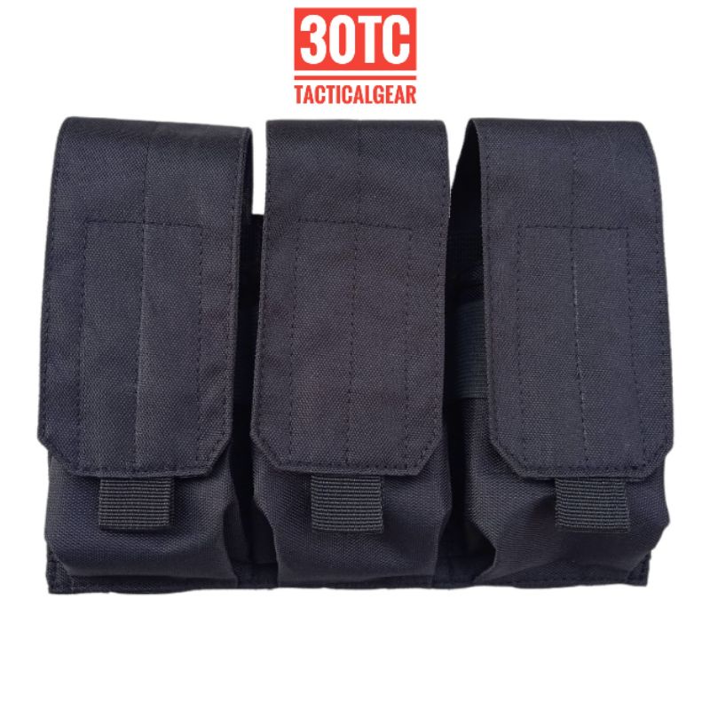 Pouch magazen Tactical Bodyvest Kopel Triple Tutup Wadah Magasen Tempat Magazin Tas Taktis M4 M16 AK