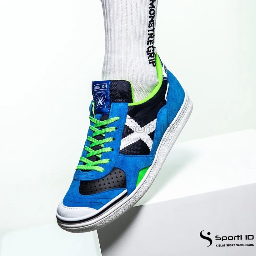Sepatu Futsal Munich Gresca 284 - Blue White Green 3000284 Original | X Munich