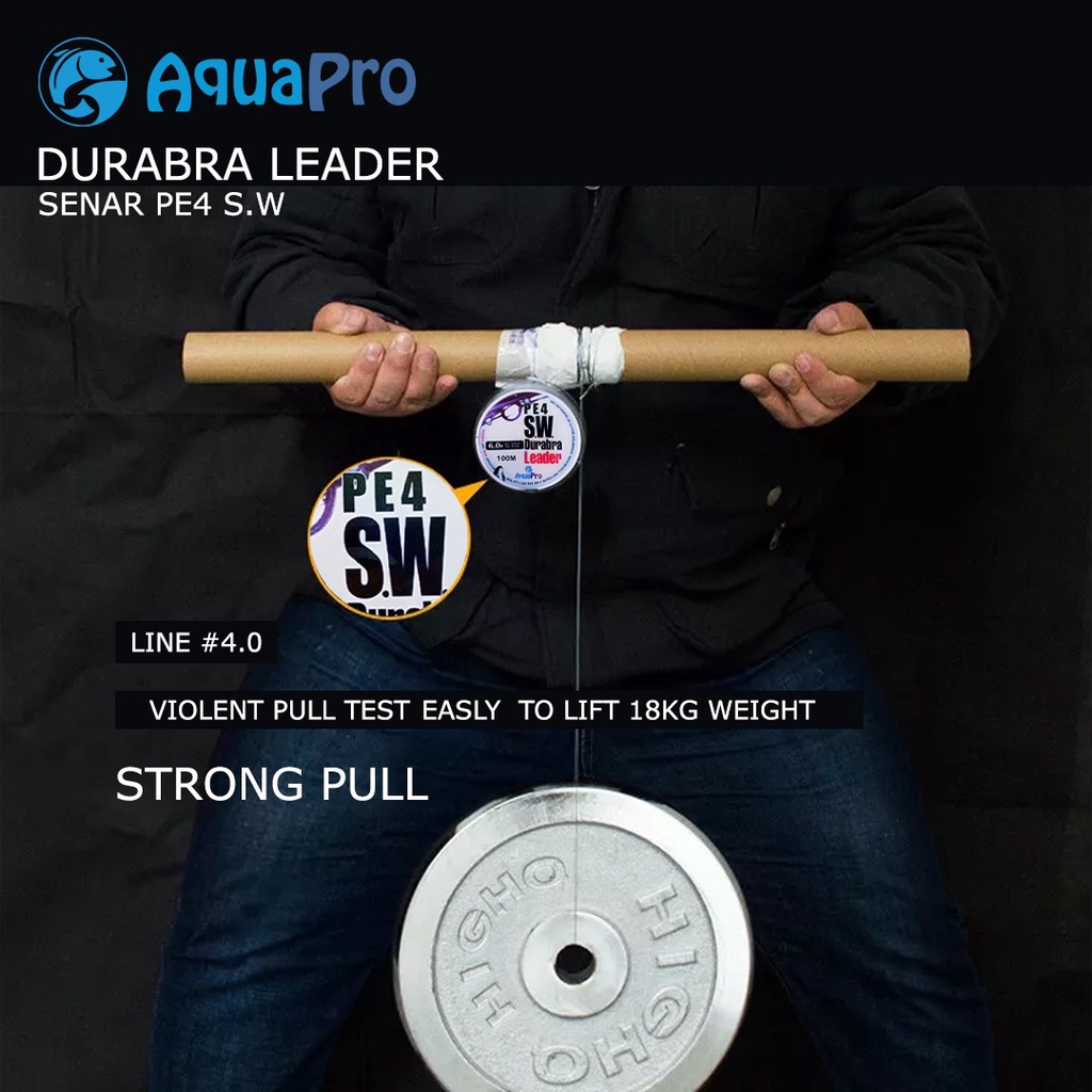 Aquapro Senar Pancing PE 4 Helai Senar PE Anyaman Anti Abrasi dan Kusut 100M Fishing Line Strength 3.10kg-18.5kg Sangat kuat 100Meters Tali Pancing SW