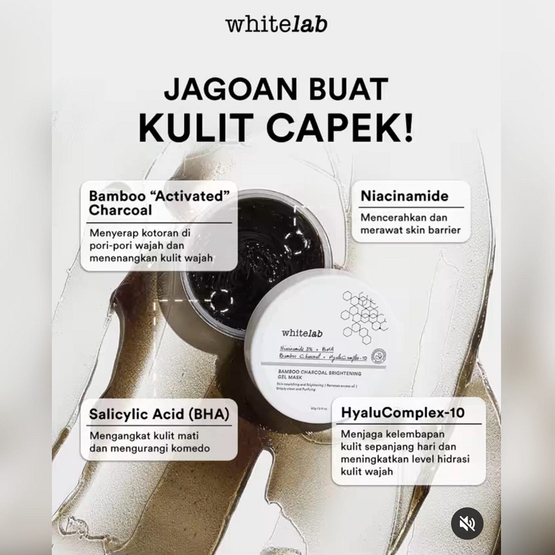 Whitelab Bamboo Mask | Heartleaf Mask | Mugwort Pore Clarifying Mask - 60 g