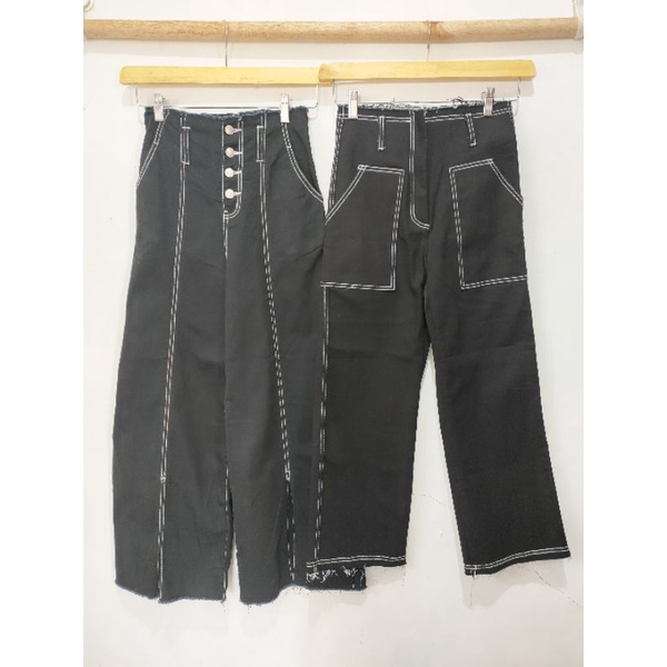 celana jeans denim high waist hitam