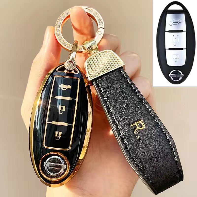 Case Holder Kunci Mobil Bahan TPU Untuk Nissan Rogue XTrail T32 T31 Qashqai J11 J10 Kicks Tiida Murano Juke Versa