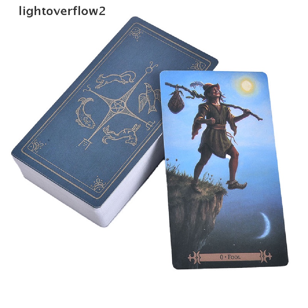 (lightoverflow2) 78pcs / Set Mainan Kartu Tarot Bahasa Inggris Untuk Keluarga