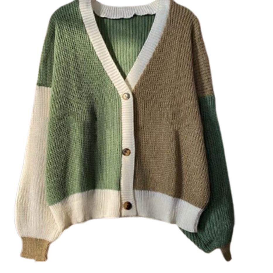 Langsung Order Vallina Cardigan Two Tone Eireen Cardy | Kardigan Rajut Twist Tebal Knit Cardie Wanit