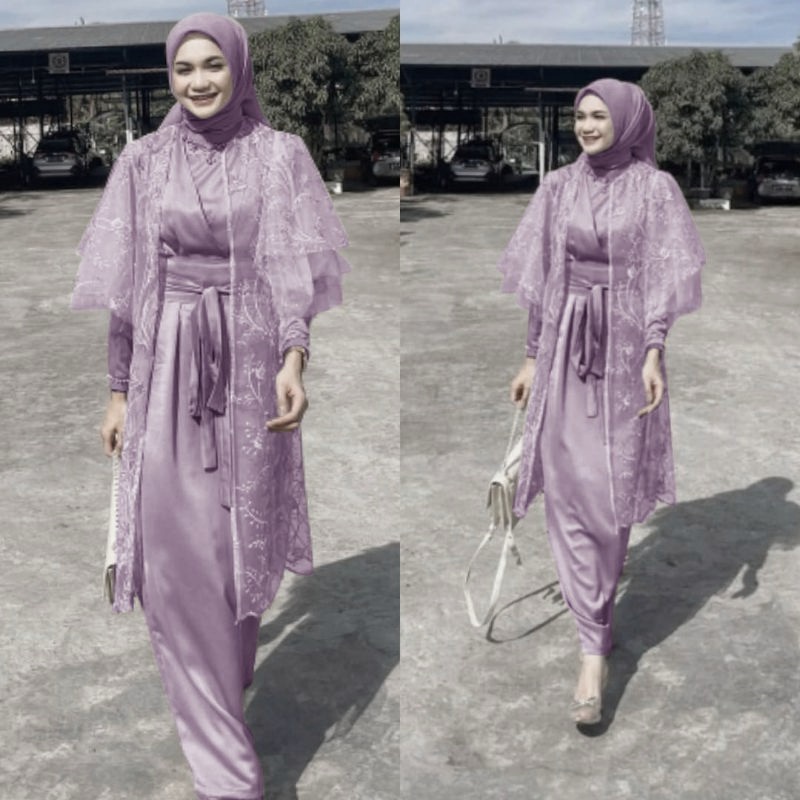 GAMIS OUTER SANUR TILE BRUKAT/GAMIS KONDANGAN/OUTER KONDANGAN WANITA/DRESS KONDANGAN/GAMIS REMAJA/GAMIS TERBARU/OUTER TERBARU