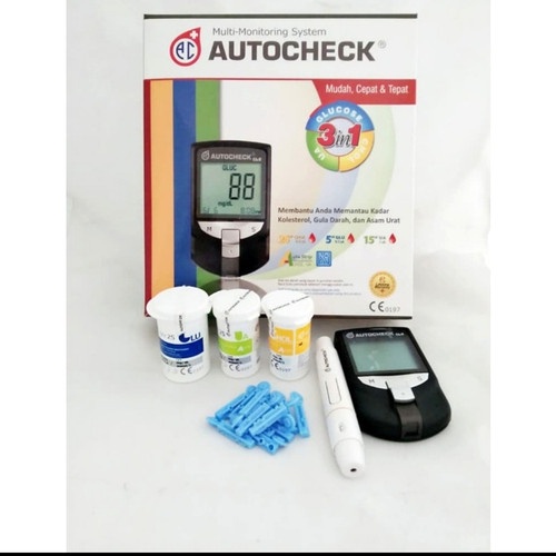 Alat Autocheck GCU 3in1 / Alat Cek Gula, Kolesterol, Asam Urat