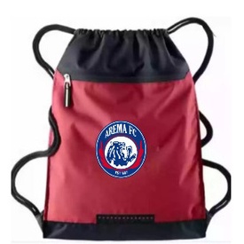 Tas Serut pria string bag polos selempang olahraga bahan Taslan waterproof | Tas Pria Ransel Serut Klub  bola Arema Malang