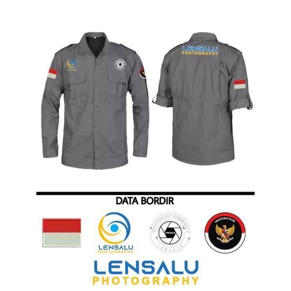 Kemeja tactical + bordir / kemeja outdoor / kemeja lapangan