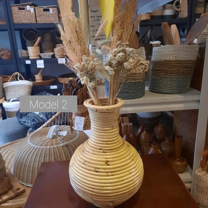 Guci Rotan / Vas Rotan / Vas Bunga Rotan / Guci Anyaman Rotan VR04