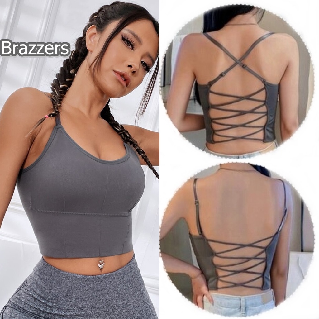 Tanktop Sport Crop Top Bra Tengtop Tantop Tentop Untuk Olahraga Gym Senam Aerobik Zumba Yoga Jogging