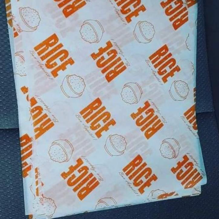 

[PRODUK HS6D7] KERTAS NASI KFC | 27 X 22 | Foodgrade Paper | Rice Printing | Paperwrap Motif | Laminasi Zigma Pack IMF